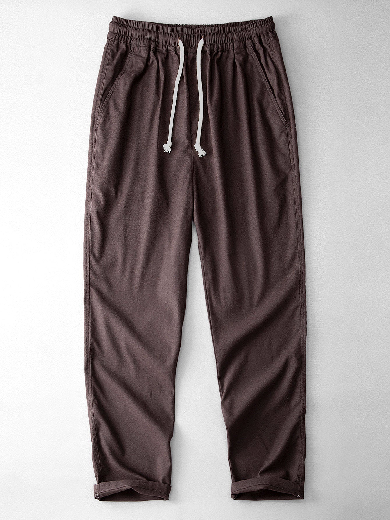 Contrast Stitching Linen Rayon Blend Cuban Shirt & Straight Leg Linen Pants