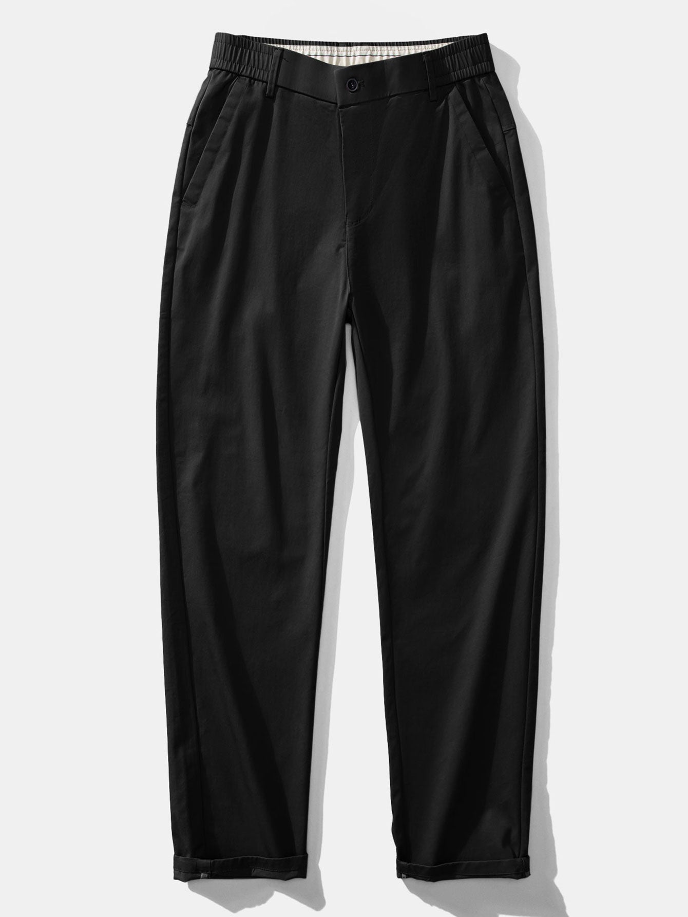 Twisted Jacquard Knit Polo & Elastic Waist Straight Leg Trousers