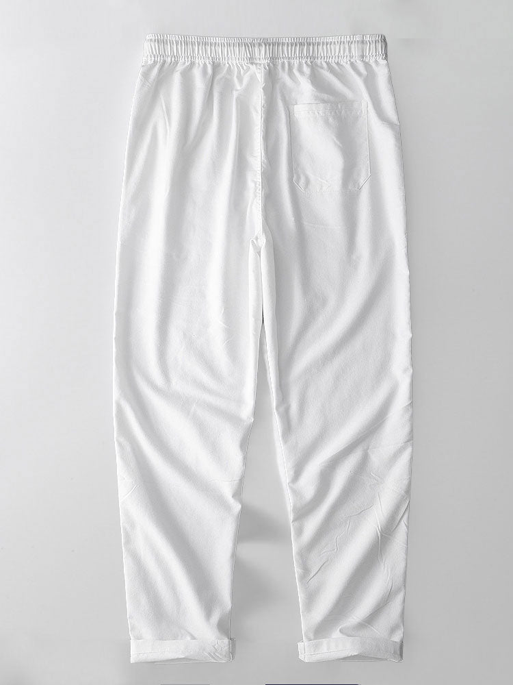Geometric Jacquard Cuban Shirt & Straight Leg Linen Pants