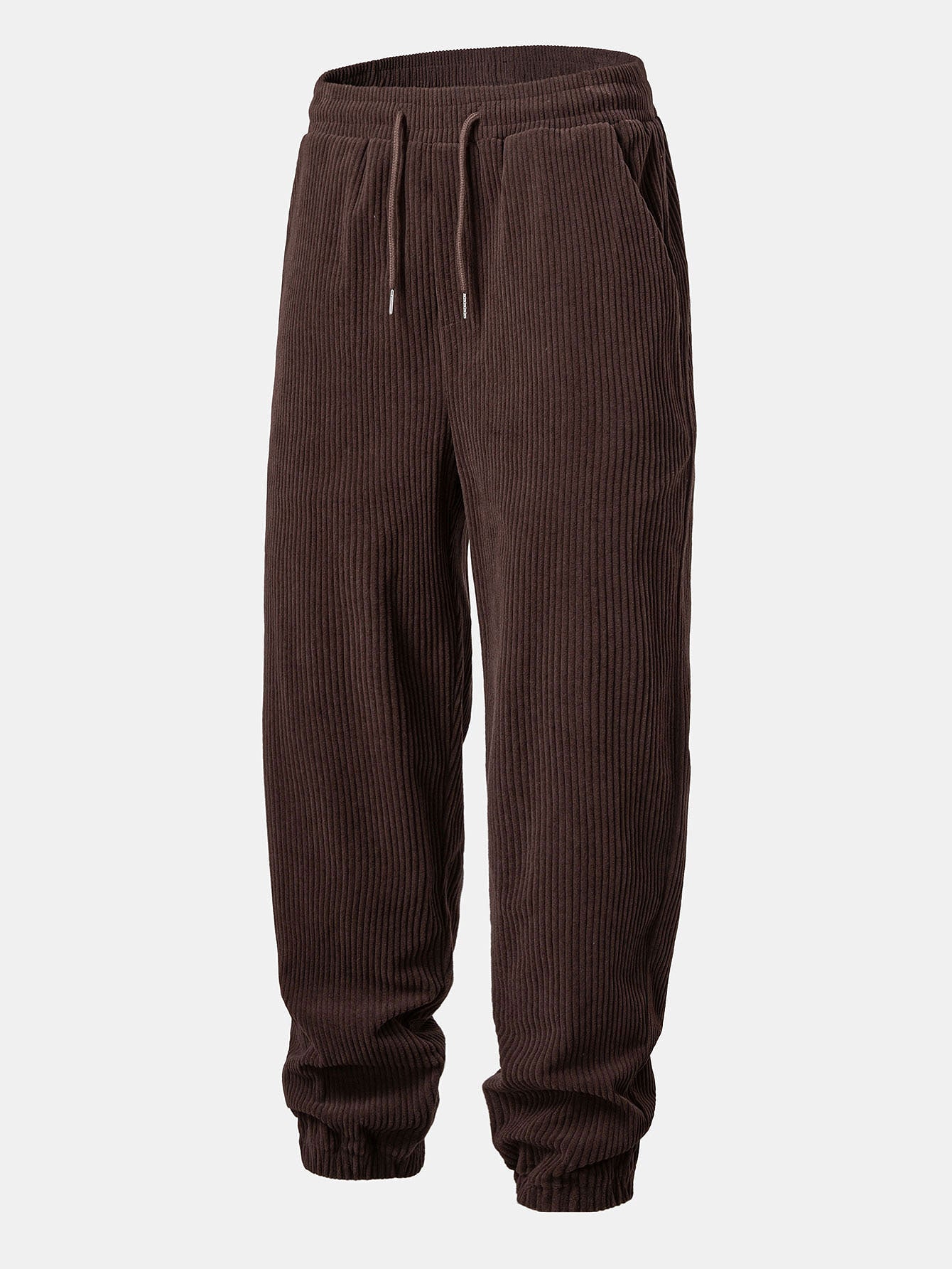 Relax Fit Quarter Zip Ethnic Geometric Patchwork Teddy Sweatshirt & Corduroy Jogger Pants