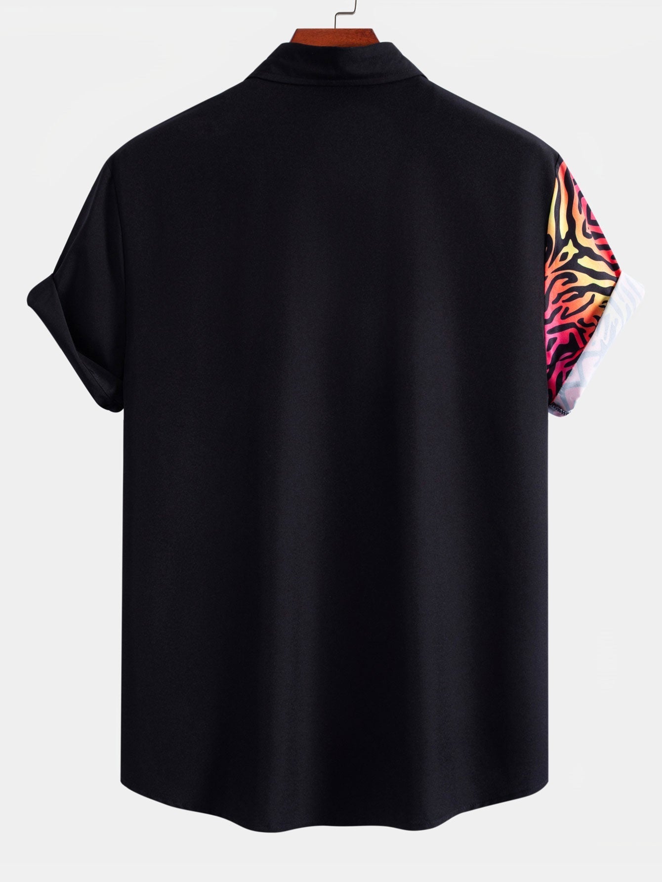 Tiger Patchwork Button Up Shirt & Swim Shorts