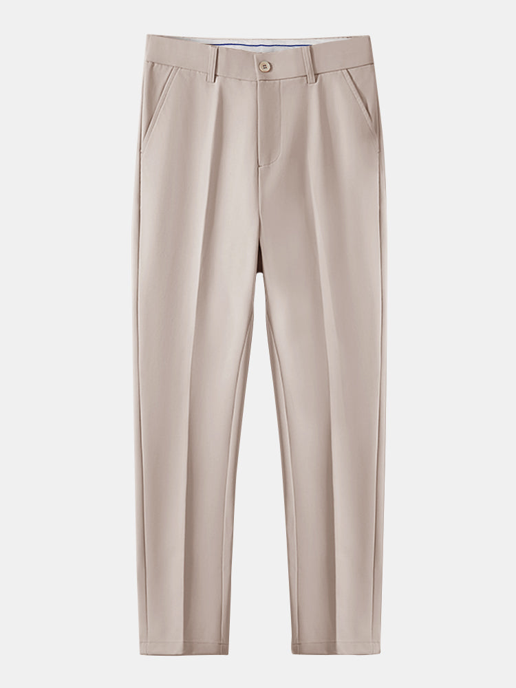 Contrast Zipper Knit Polo & Slim Fit Tapered Trousers