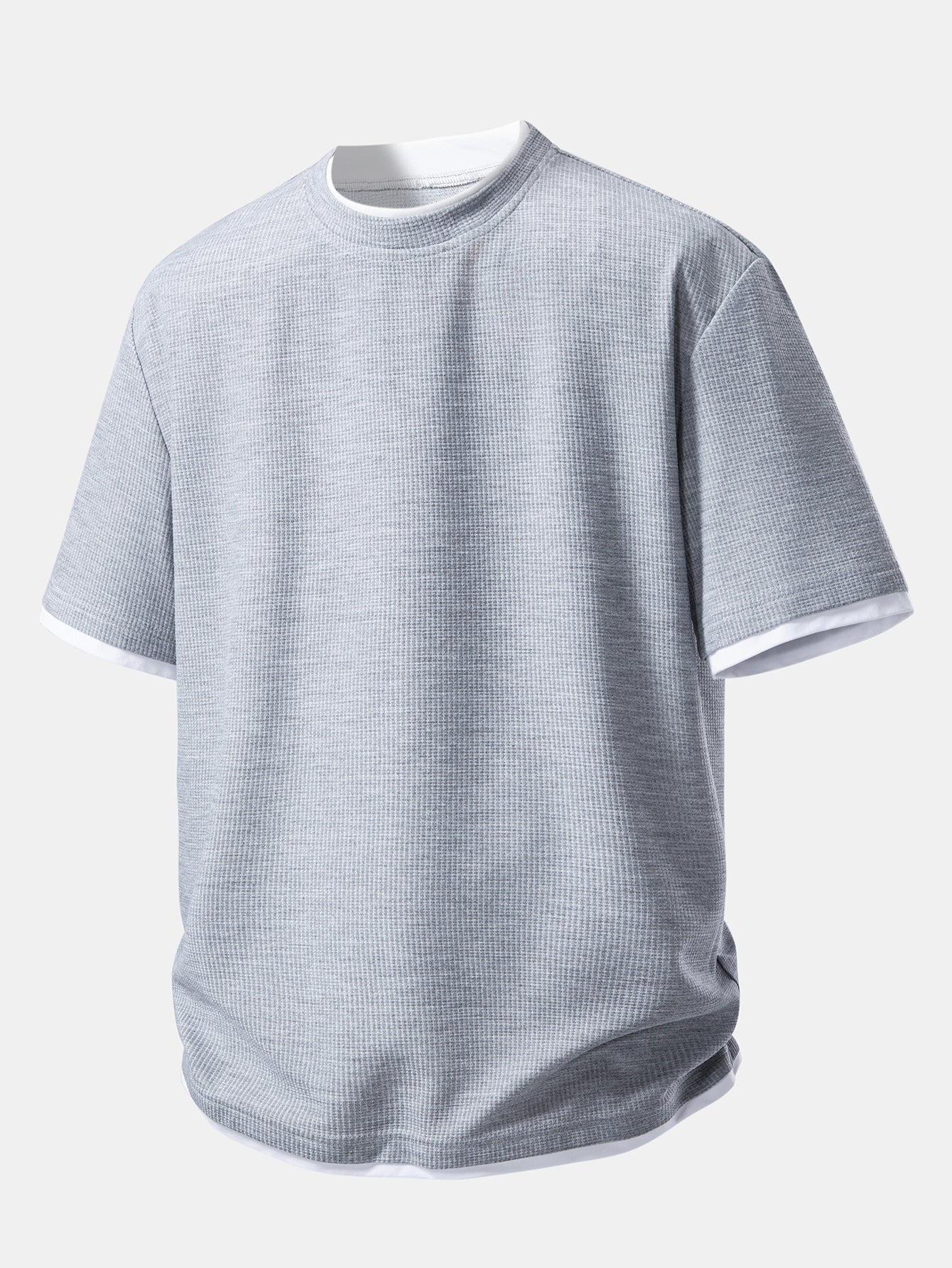 Relax Fit 2 In 1 Waffle Crew Collar T-Shirt & Waffle 7″ Shorts