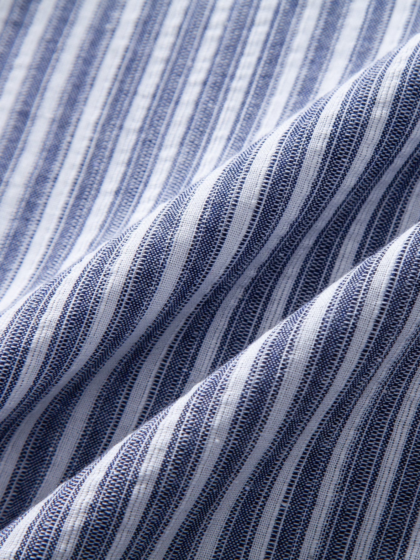 Geometry Rhombus Jacquard Button Up Shirt & Linen Look Stripe Straight Leg Pants