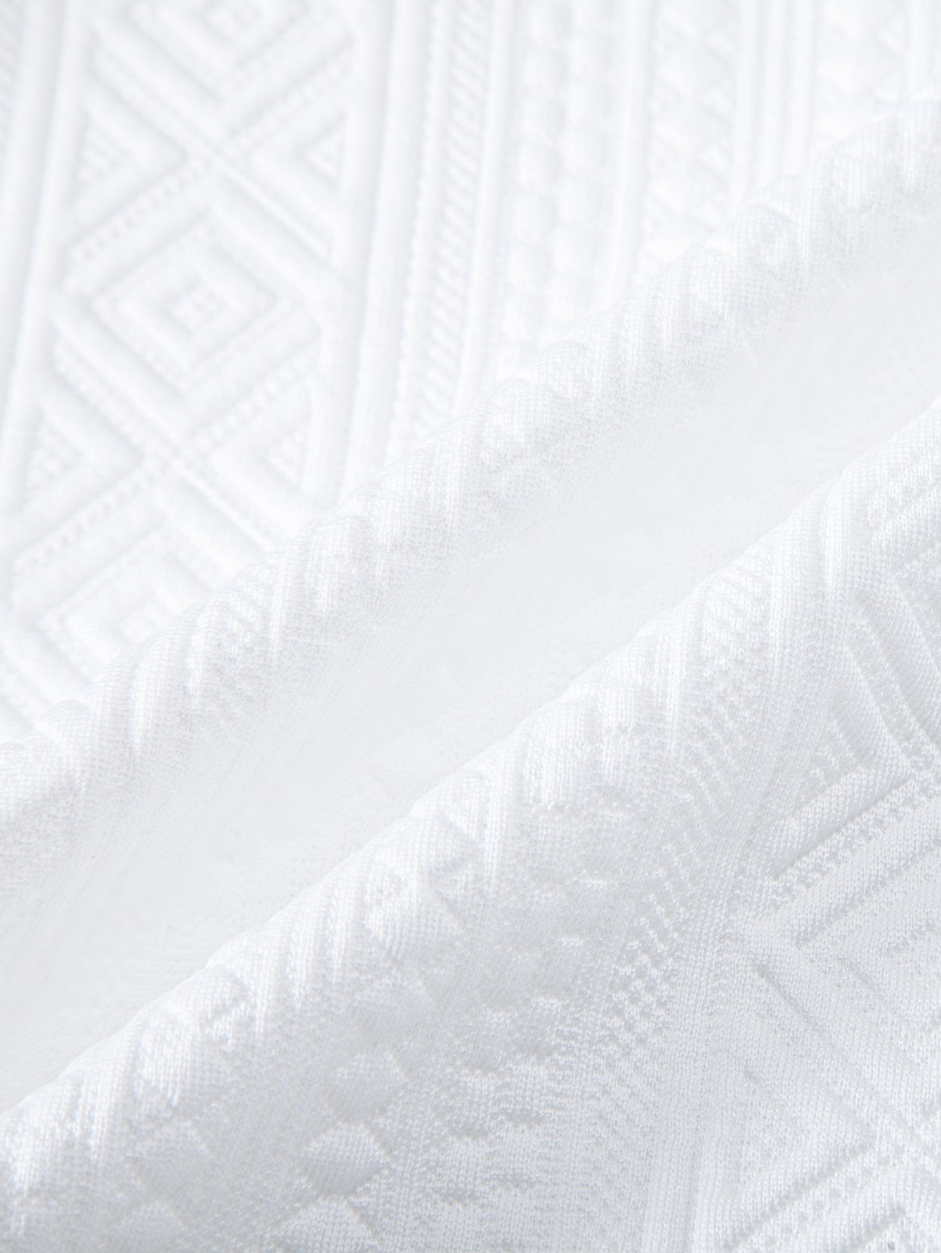 Geometric Jacquard V Neck Polo & Slim Fit Tapered Trousers