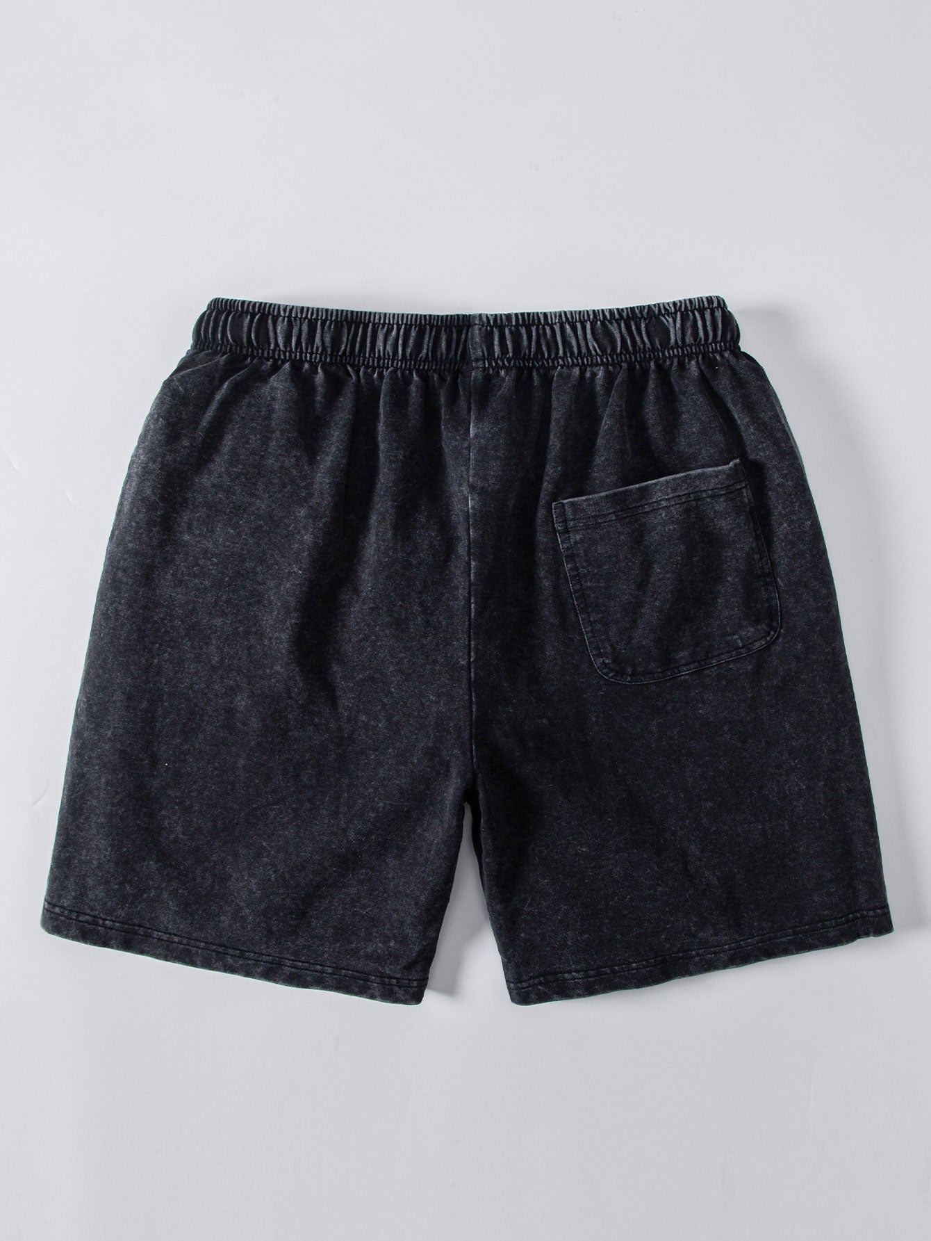 Washed Distressed Drop Shoulder Oversize T-Shirt & Drawstring Shorts