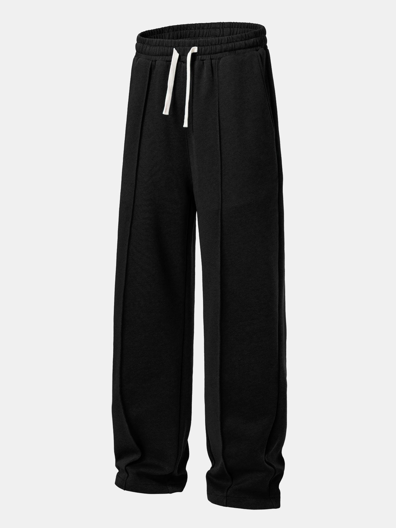 Relax Fit Letter Print Contrast Polo Sweatshirt & Straight Leg Pleated Pintuck Sweatpants