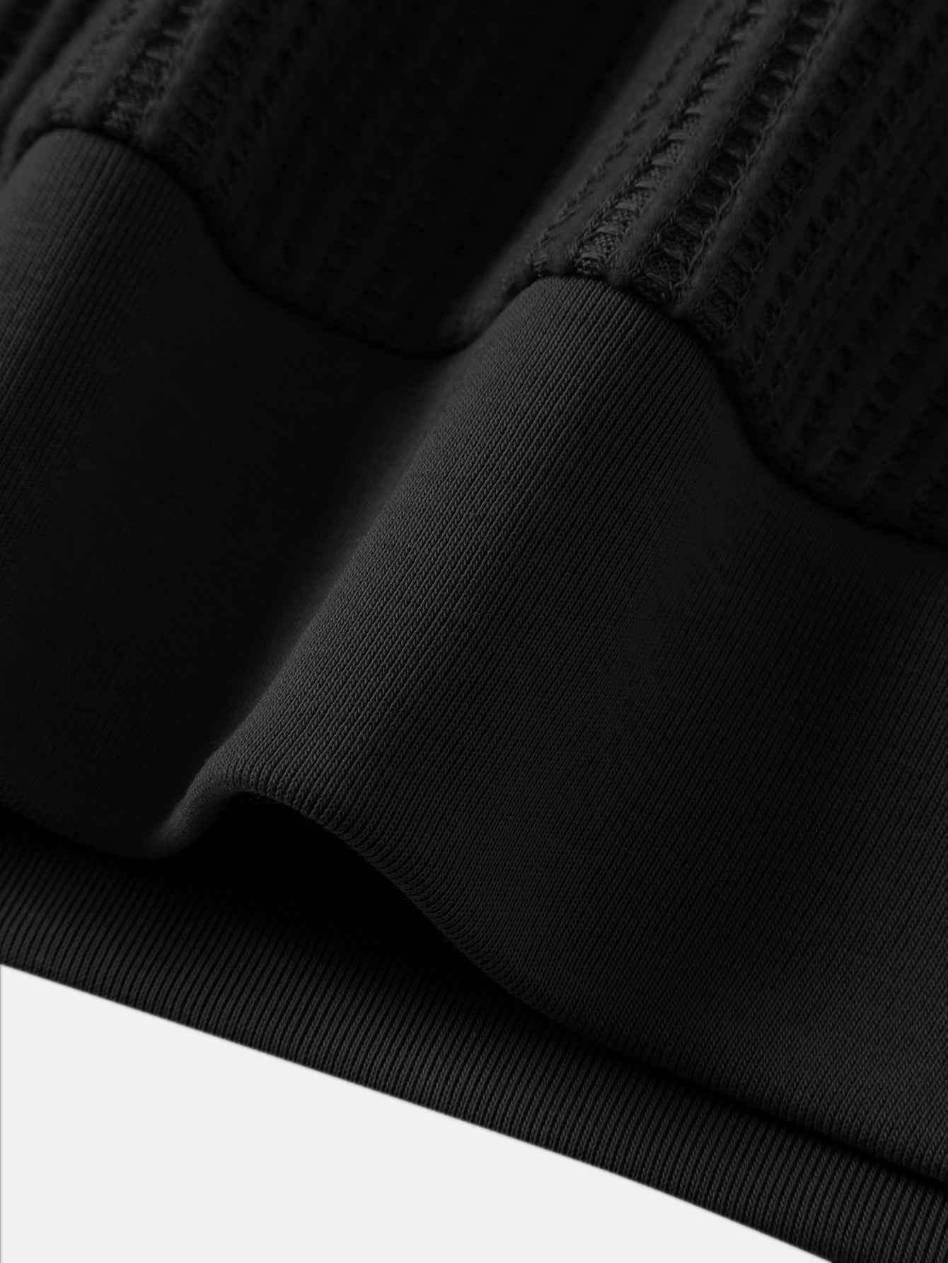 Waffle Ribbed Hem T-Shirt & Drawstring Knitted Waffle Pants