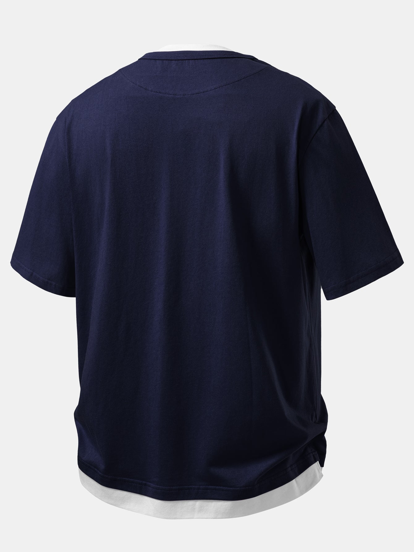 Relax Fit 2 In 1 Notched Collar T-Shirt & Cotton Drawstring 7" Shorts