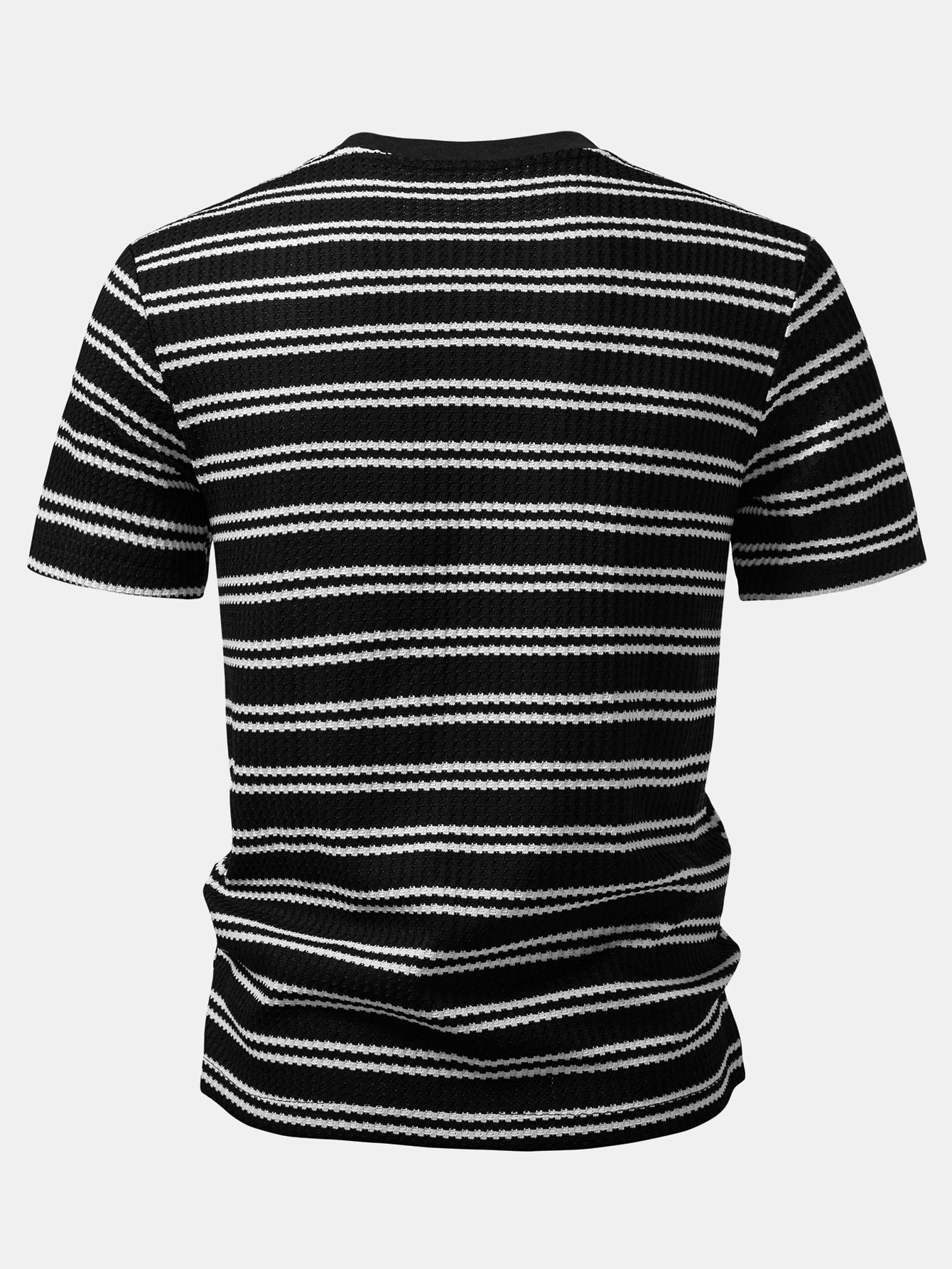 Stripe Waffle T-Shirt & Elastic Waist Chino Shorts