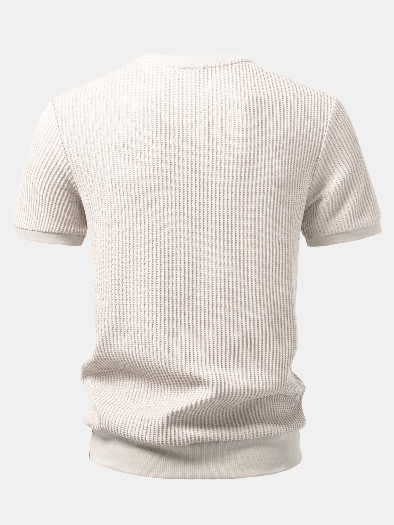 Waffle Ribbed Hem T-Shirt & Drawstring Knit Waffle Shorts