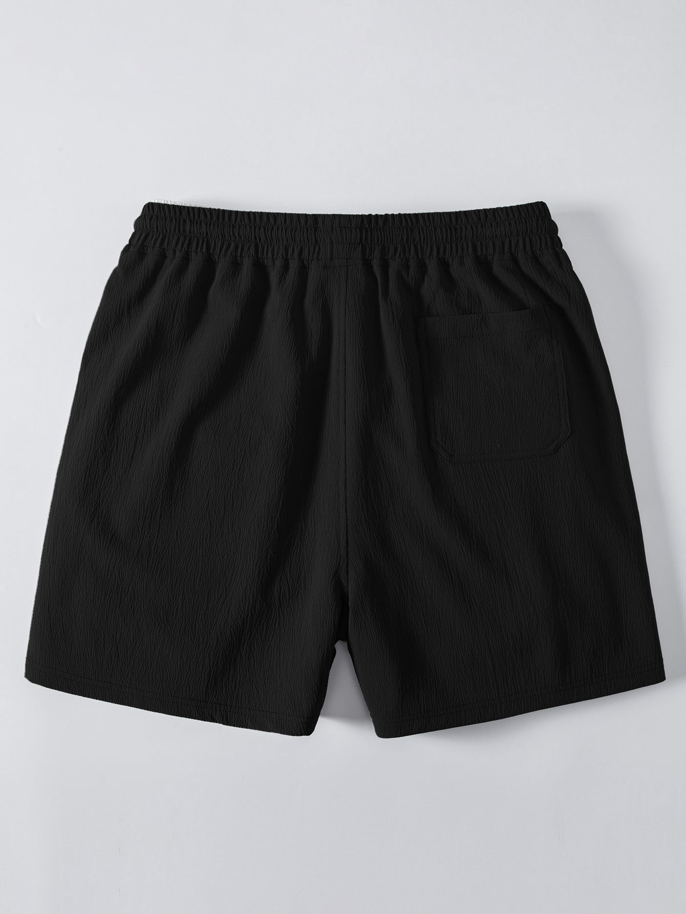 Texture Jacquard Cuban Shirt & Crinkle Textured Drawstring 5" Shorts