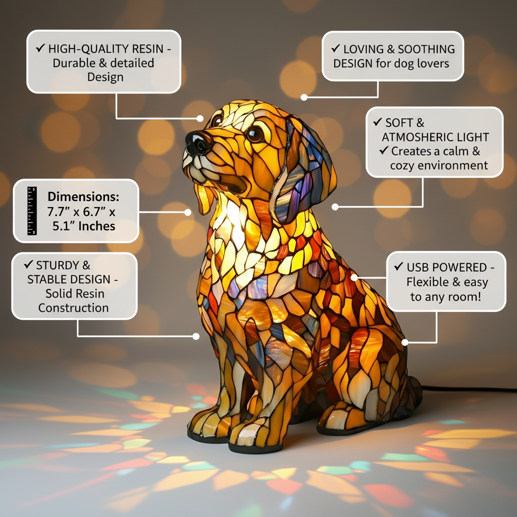 Statua di Lily il Golden Retriever Spirituale