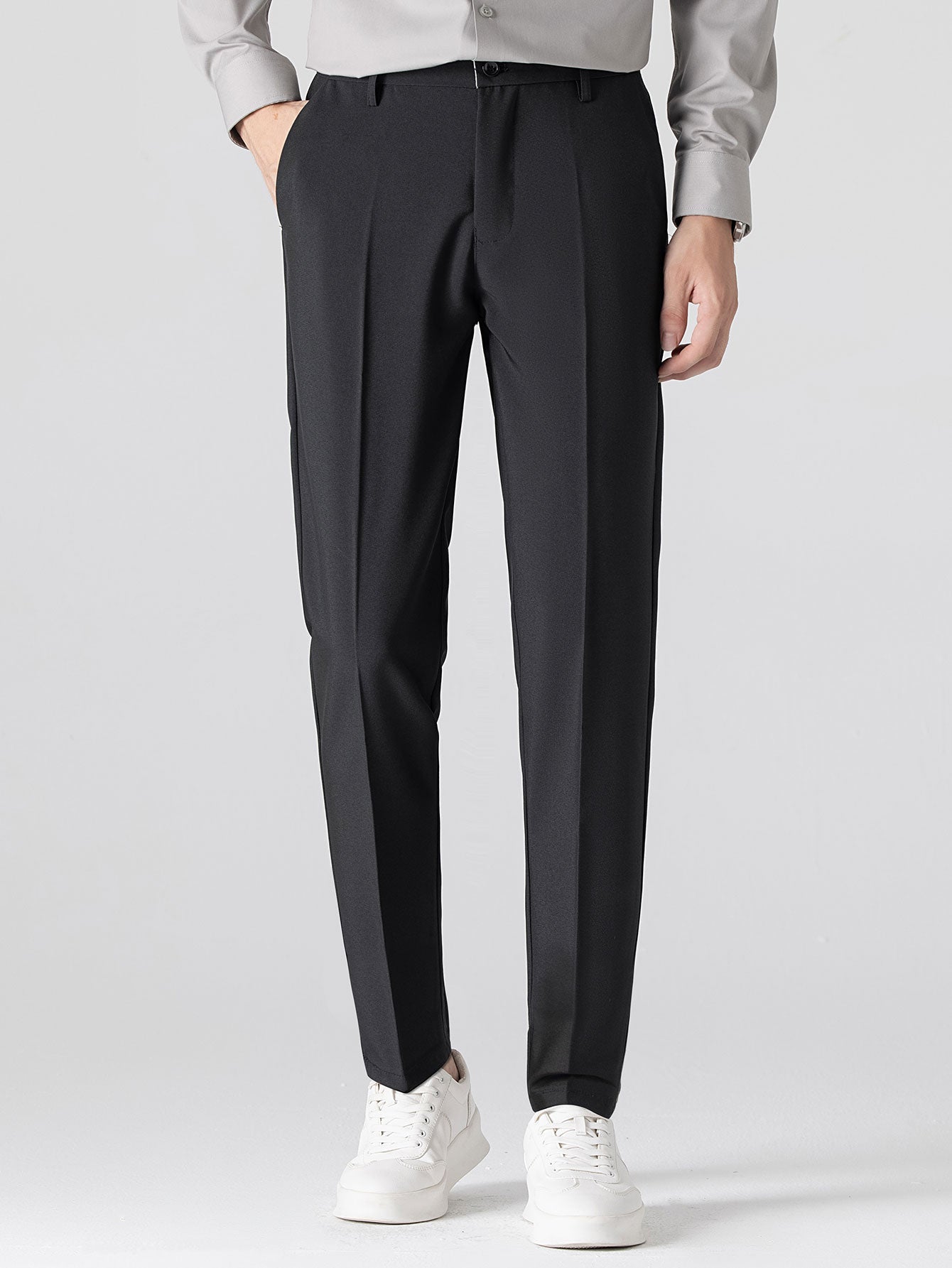 Twisted Jacquard Knit Shirt & Slim Fit Tapered Trousers