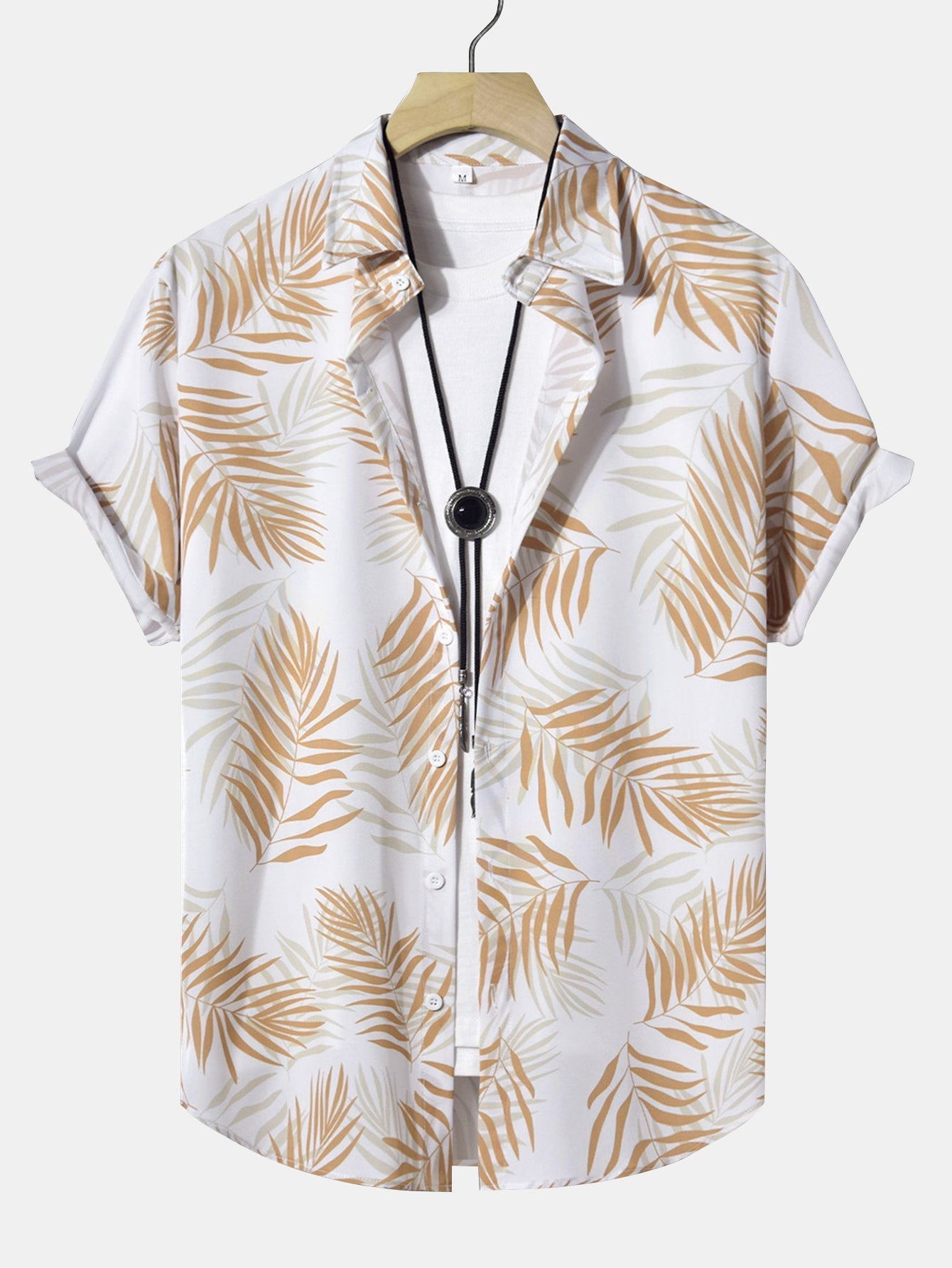 Leaf Print Button Up Shirt & Swim Shorts