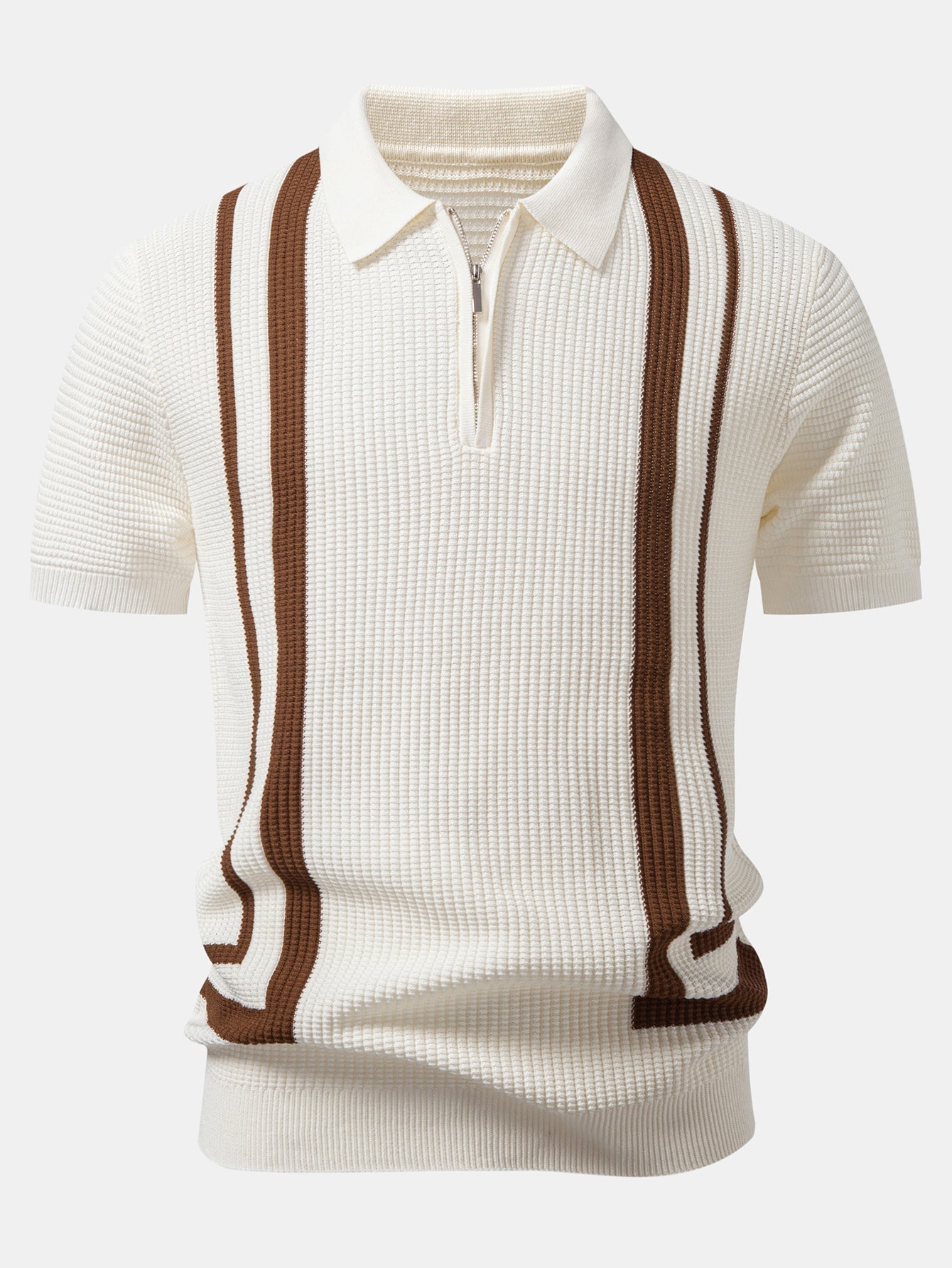 Contrast Zipper Polo & Slim Fit Tapered Trousers