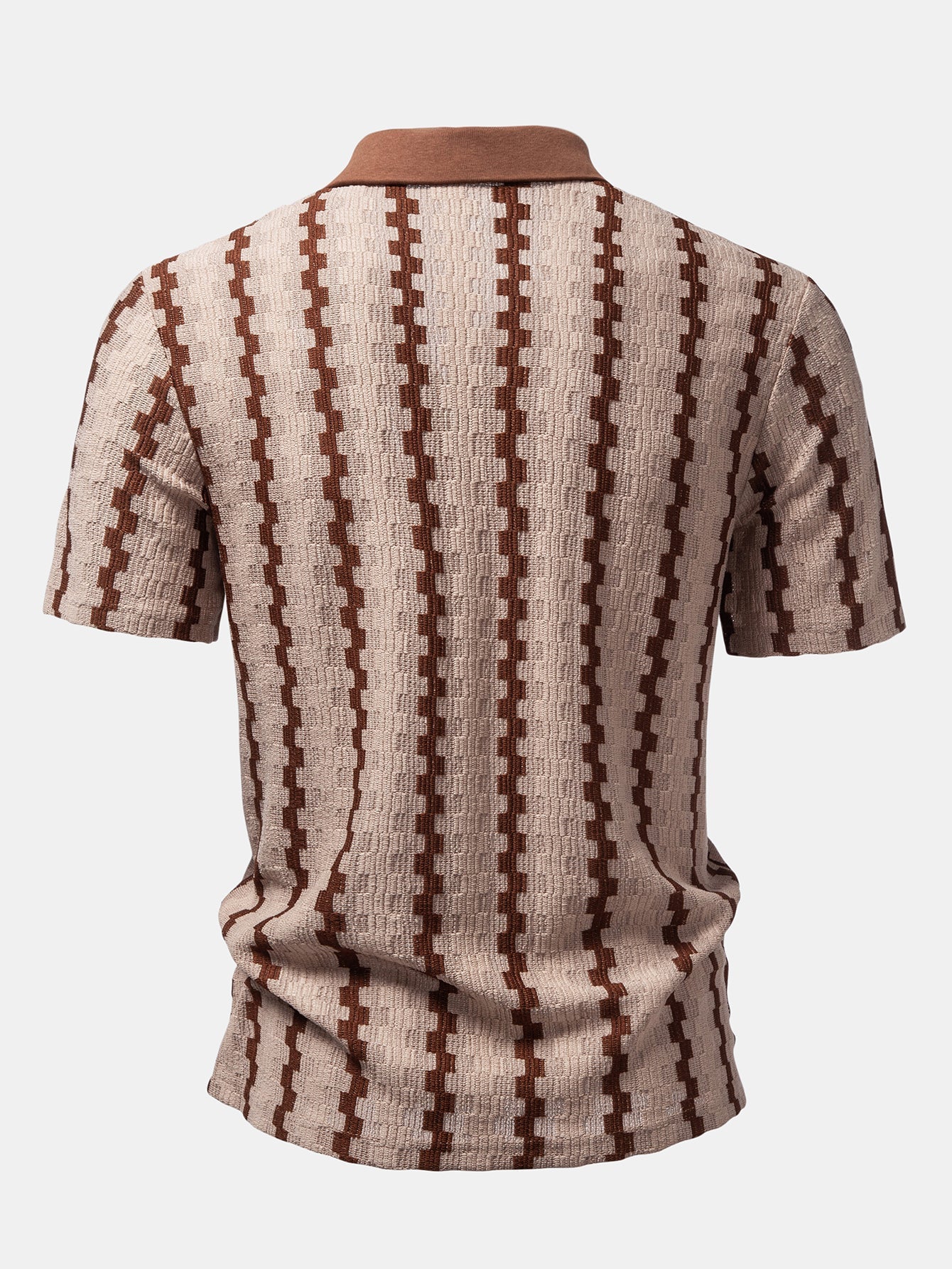 Plaid Jacquard Button Up Shirt & Straight Leg Linen Pants