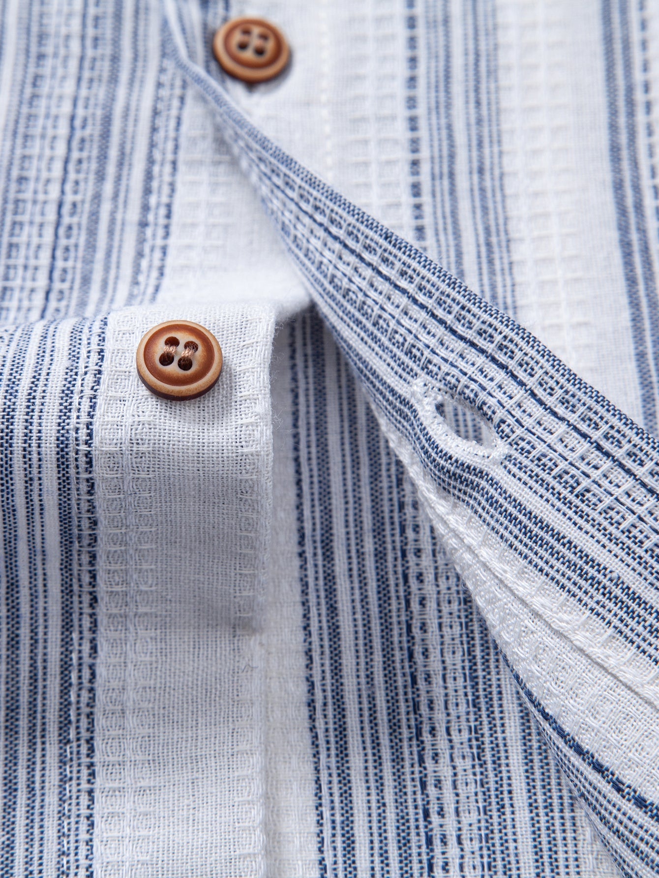 Stripe Linen Look Button Up Shirt & Linen Look Stripe Straight Leg Pants