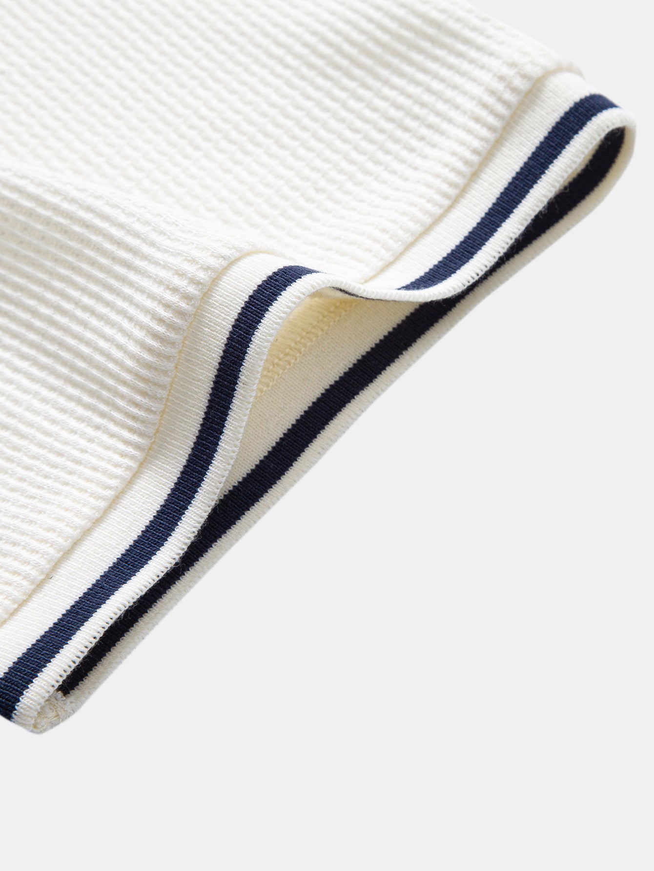 Contrast Trim Waffle Ringer T-Shirt & Elastic Waist Chino Shorts