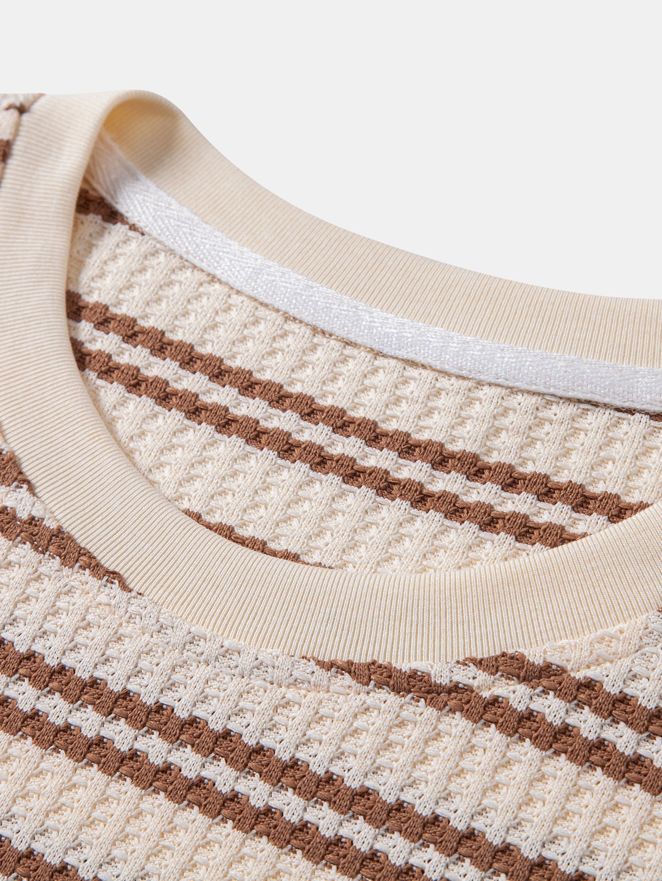 Stripe Waffle T-Shirt & Elastic Waist Chino Shorts