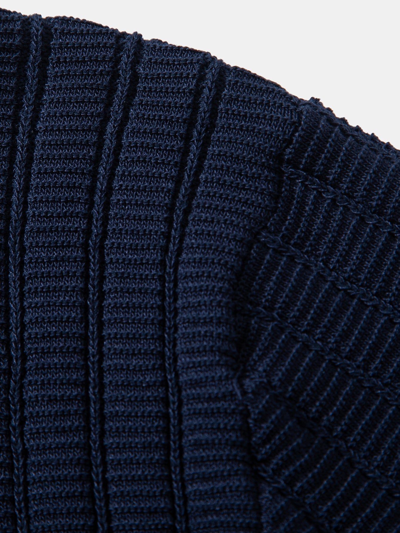 Contrast Textured Johnny Collar Knit Polo & Crinkle Textured Straight Leg Pants